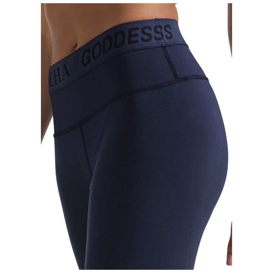 Leggings stretch tinta unita con lunghezza 7-8 blu da donna Deha | D4202625515